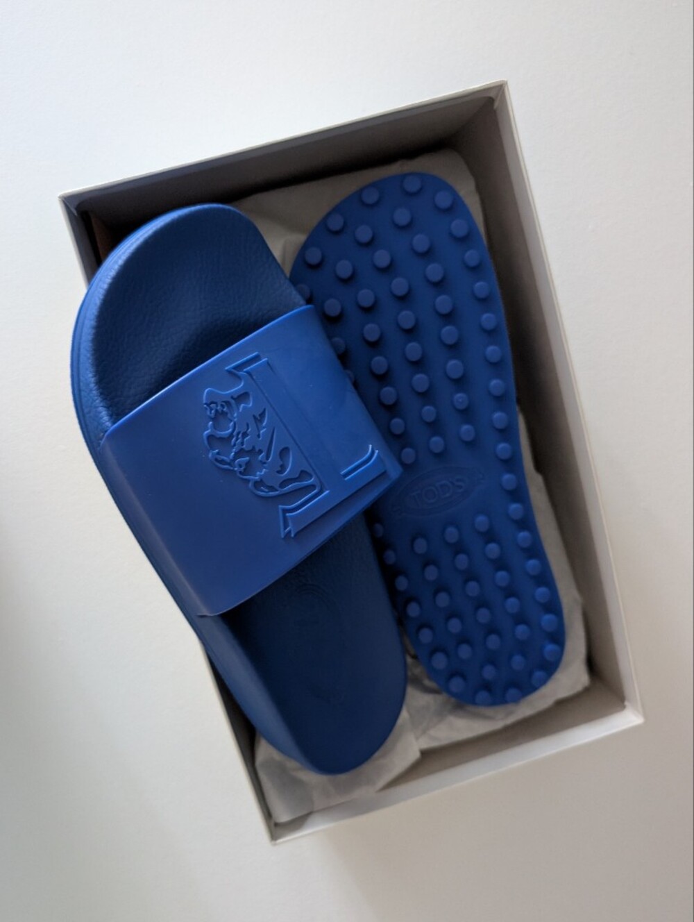 Tod's Gomma Blue Rubber Slide Sandals EUR 39